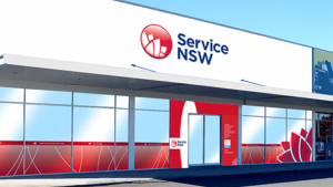 A rendering of a new Services NSW building